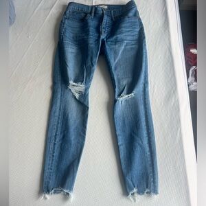 Madewell slightly ripped high waisted skinny jeans